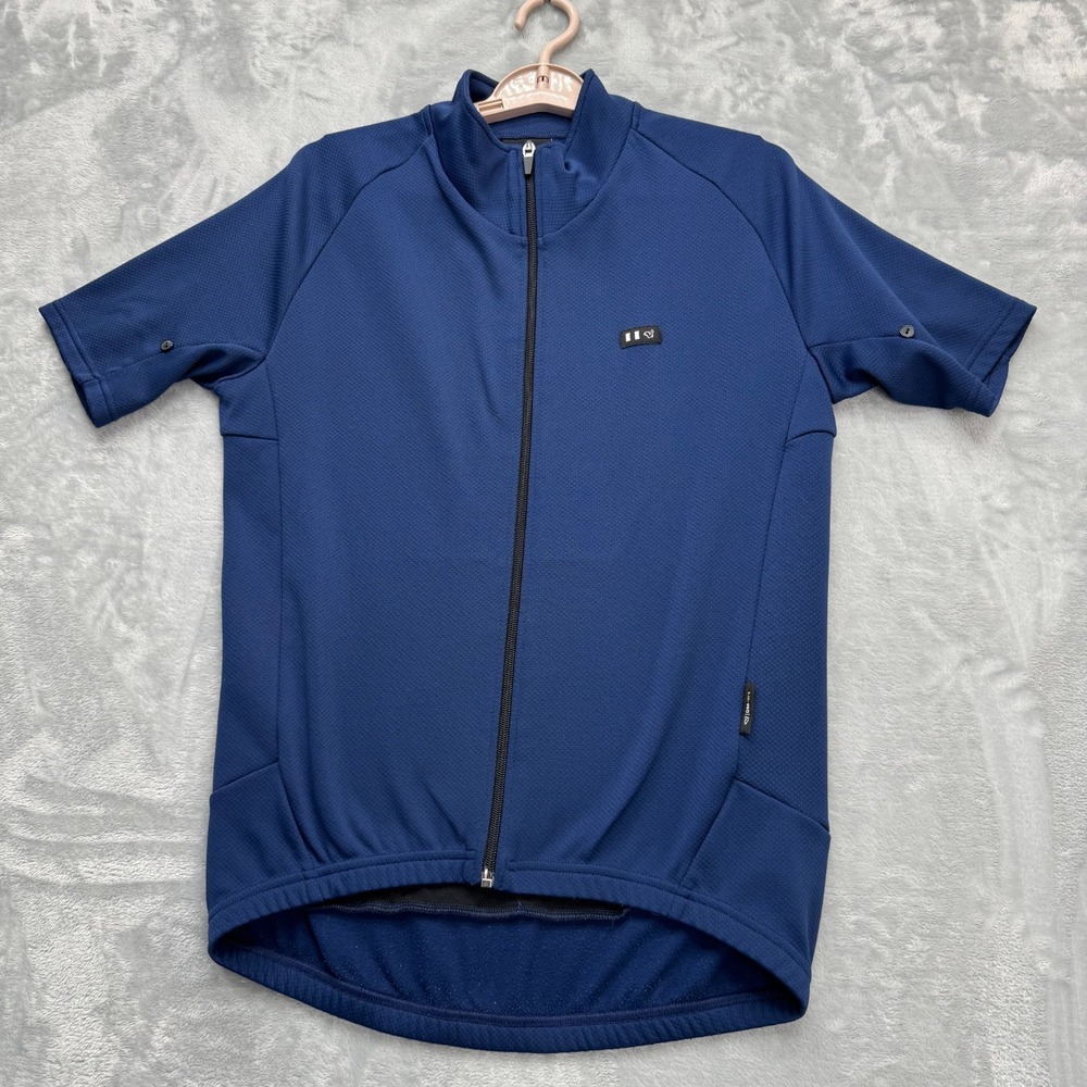 De‎ Marchi Cycling Jersey Shirt Mens Large Blue Full Zip Made In Italy DM-W2